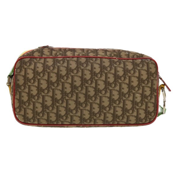 Christian Dior Trotter Canvas Shoulder Bag Rasta Color Brown Auth rd4643 - Picture 2 of 16